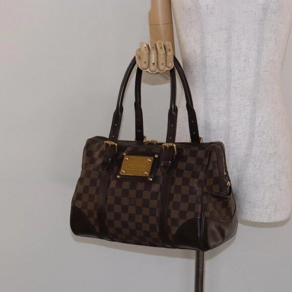 LOUIS VUITTON Damier Ebene Berkeley Hand Bag N52000 LV Auth 134725 - Picture 3 of 16